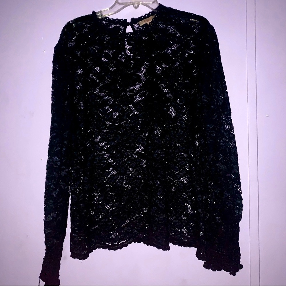 Black Lace long sleeve blouse